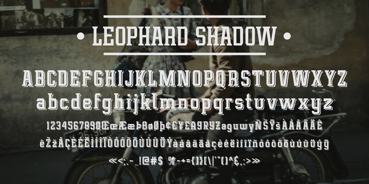 Beispiel einer Leophard Shadow-Schriftart